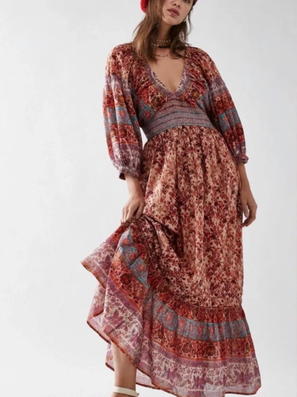 NEW Free People Golden Hour Maxi Dress Bohemian Floral Dainty